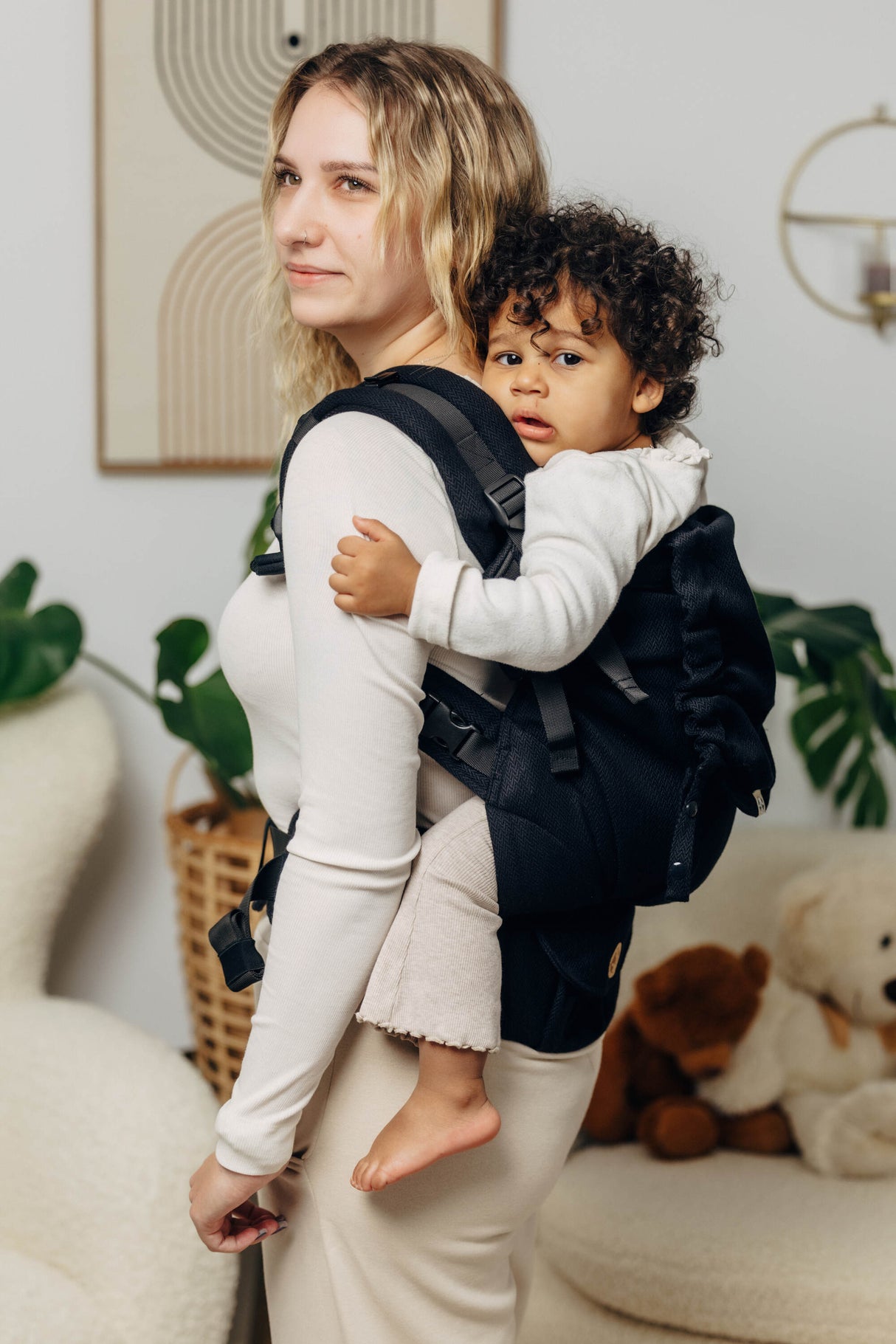 LennyLamb LennyPreschool Portabebés para Niños Pequeños - Pequeño Espiga Ébano Black