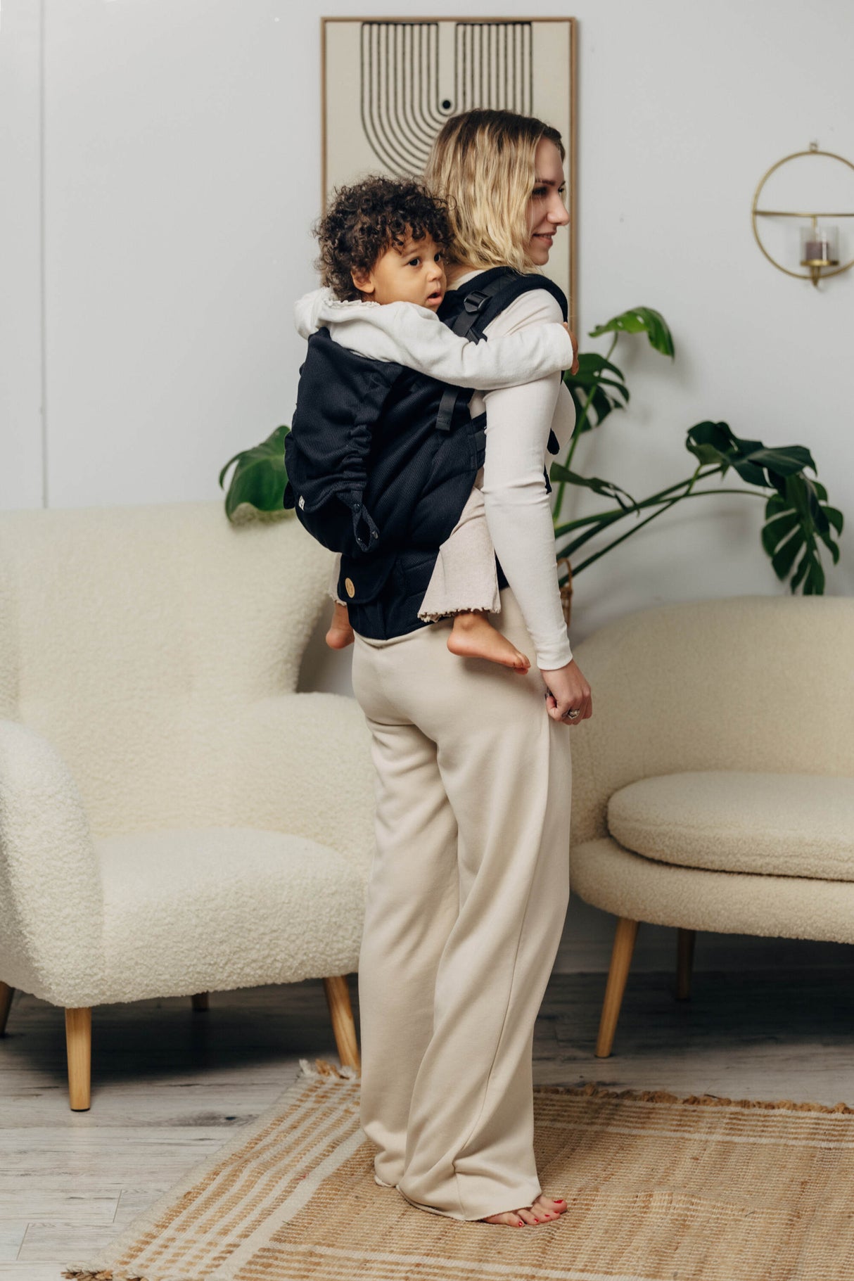 LennyLamb LennyPreschool Portabebés para Niños Pequeños - Pequeño Espiga Ébano Black