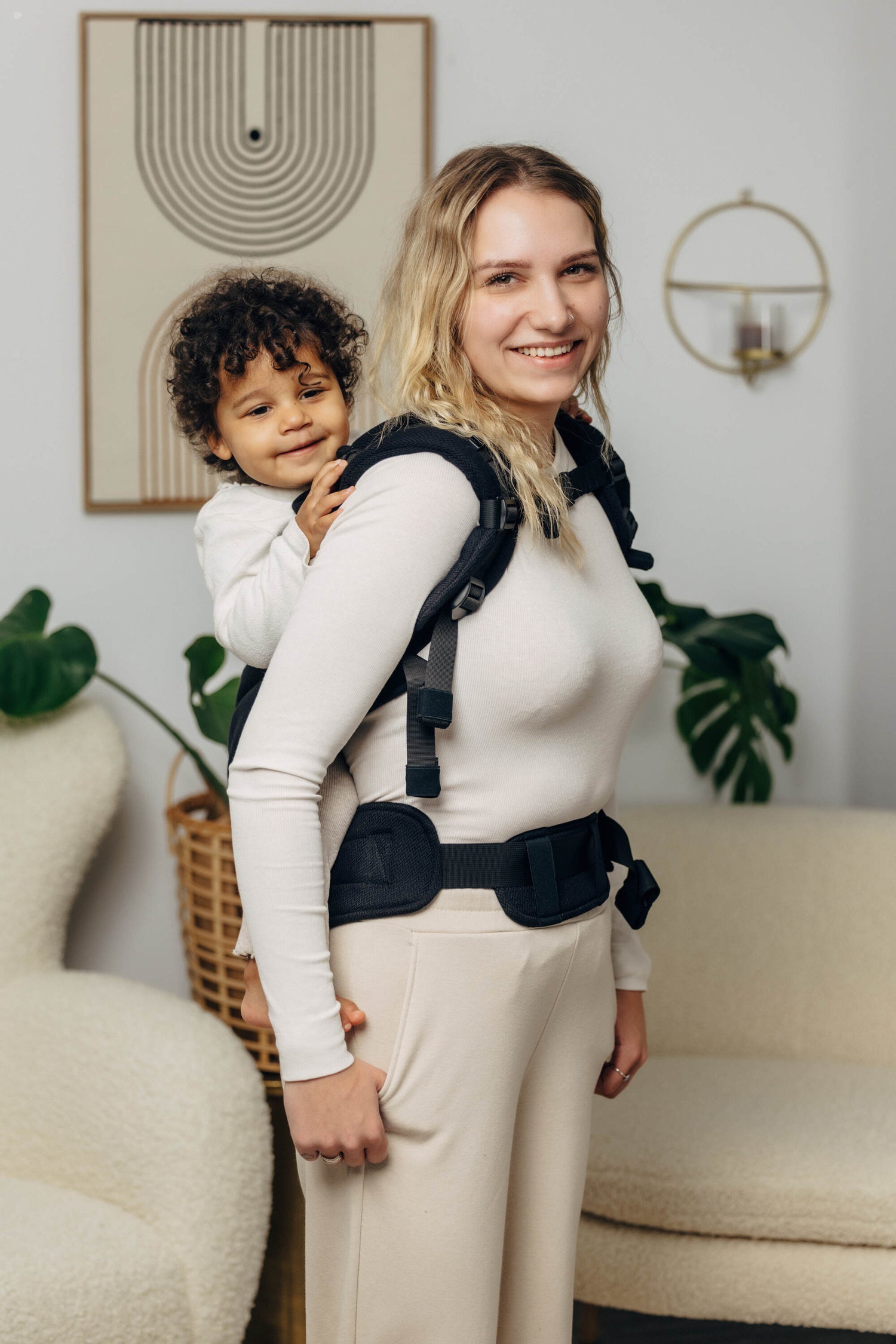 LennyLamb LennyPreschool Portabebés para Niños Pequeños - Pequeño Espiga Ébano Black