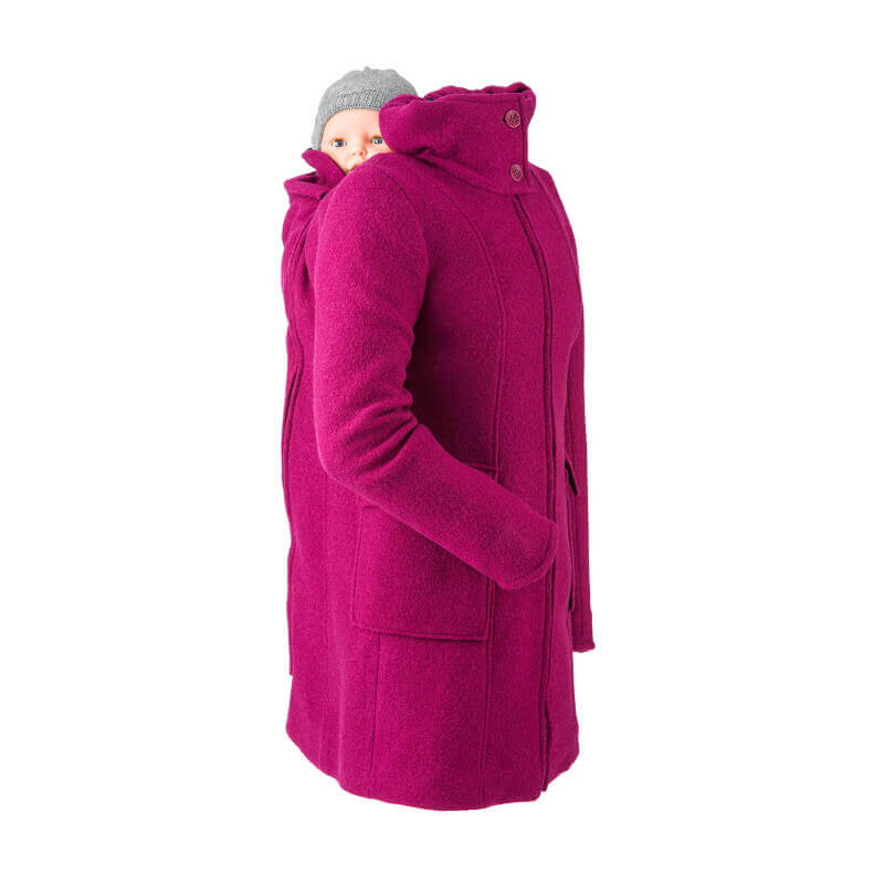 Shop Mamalila Mamalila Hooded Babywearing Coat Vienna - Berry at Babymaxi