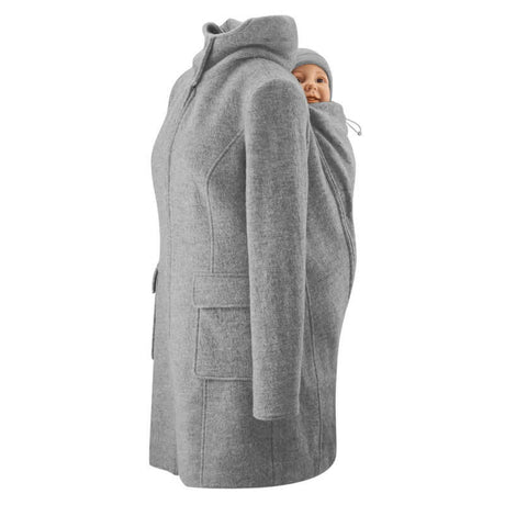 Shop Mamalila Mamalila Hooded Babywearing Coat Vienna - Light Grey at Babymaxi