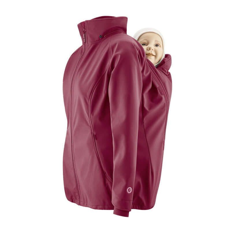 Shop Mamalila Mamalila Softshell Babywearing Jacket Allrounder - Berry at Babymaxi