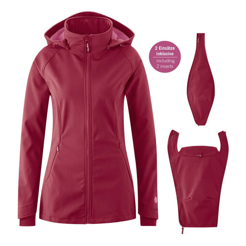 Shop Mamalila Mamalila Softshell Babywearing Jacket Allrounder - Berry at Babymaxi