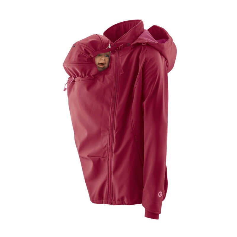 Shop Mamalila Mamalila Softshell Babywearing Jacket Allrounder - Berry at Babymaxi