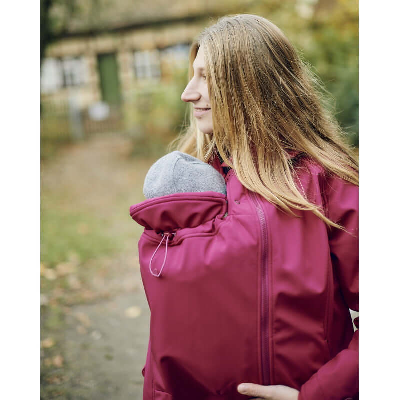 Shop Mamalila Mamalila Softshell Babywearing Jacket Allrounder - Berry at Babymaxi