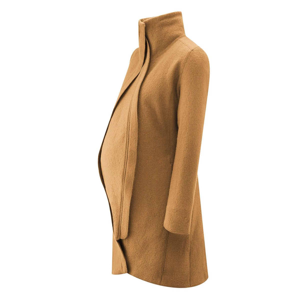 Mamalila Eco Wool Babywearing Coat Oslo - Camel, stylish coat for pregnancy and babywearing, versatile urban design | Babymaxi