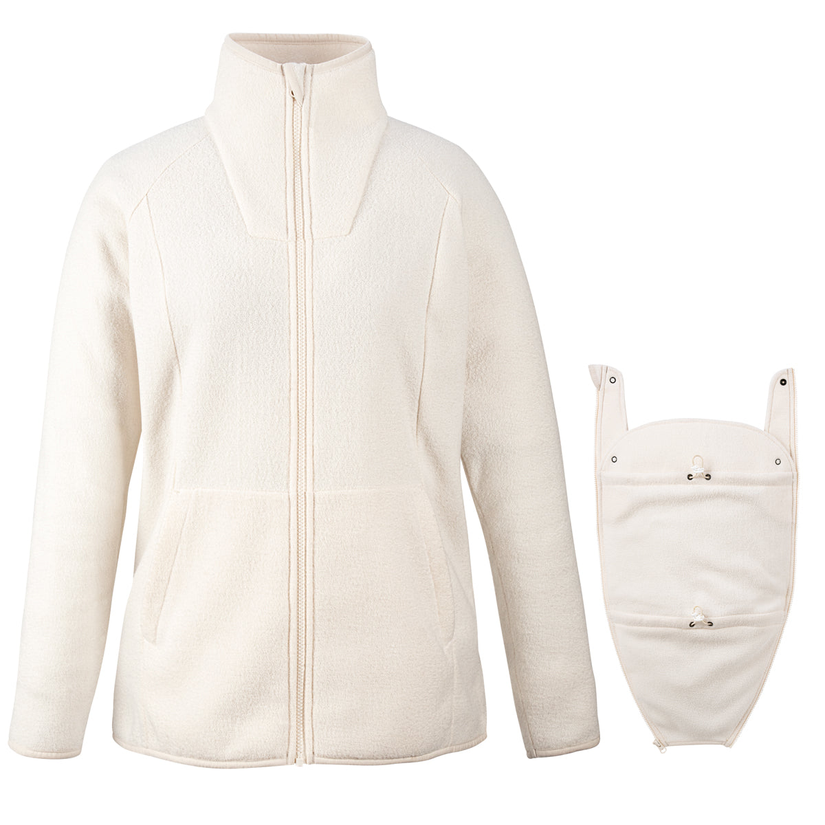 Veste polaire Porte-bébé Mamalila Basel – Blanc cassé