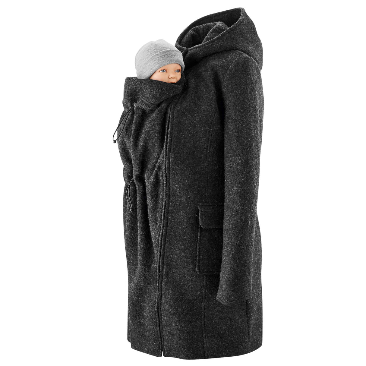Shop Mamalila Mamalila Hooded Babywearing Coat Vienna - Anthracite at Babymaxi