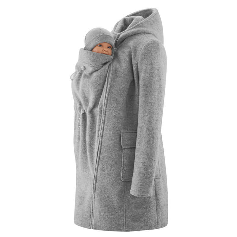 Shop Mamalila Mamalila Hooded Babywearing Coat Vienna - Light Grey at Babymaxi