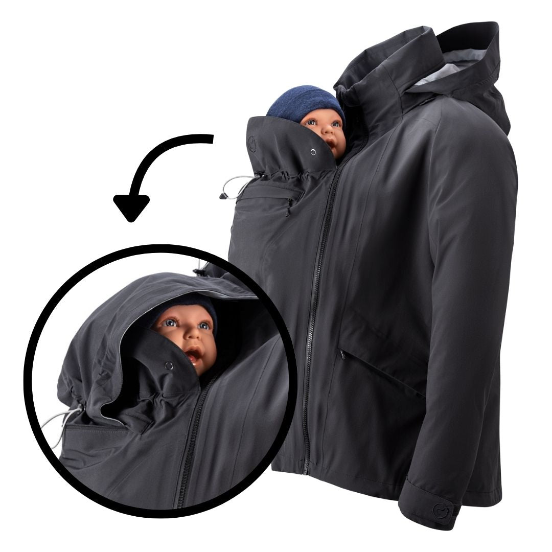 Mamalila Explorer Dad Imperméable Veste de Portage - Black