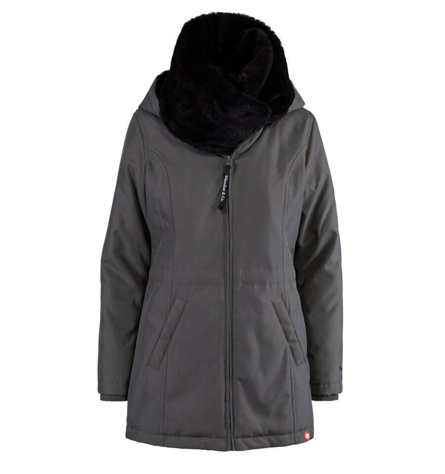Wombat & Co. London - Wallaby Babywearing Coat - Grey & Black with faux fur collar | Babymaxi