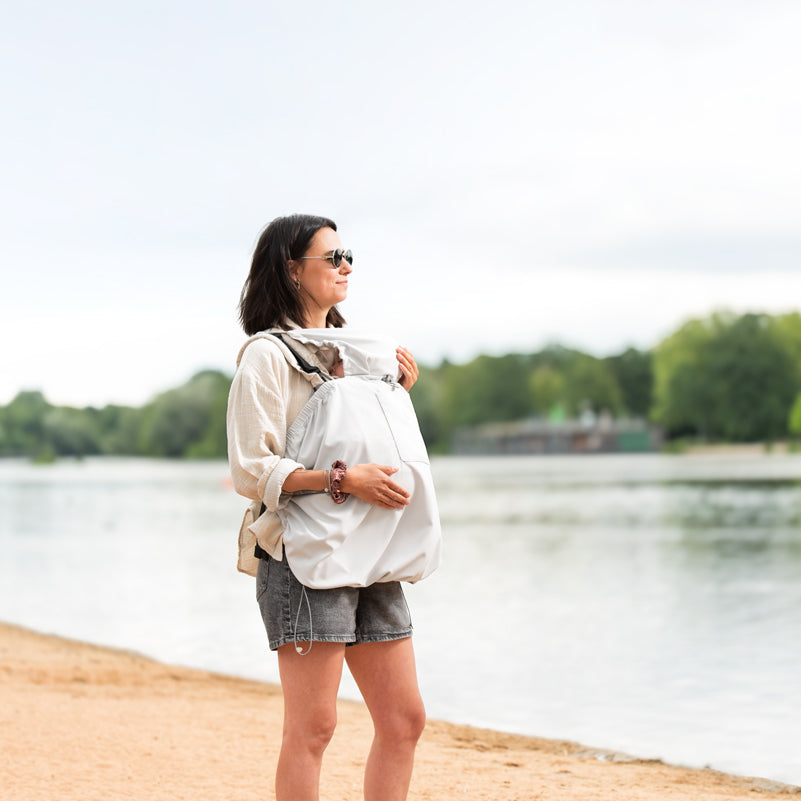 Housse de protection solaire pour Porte-bébé - Rayé gris