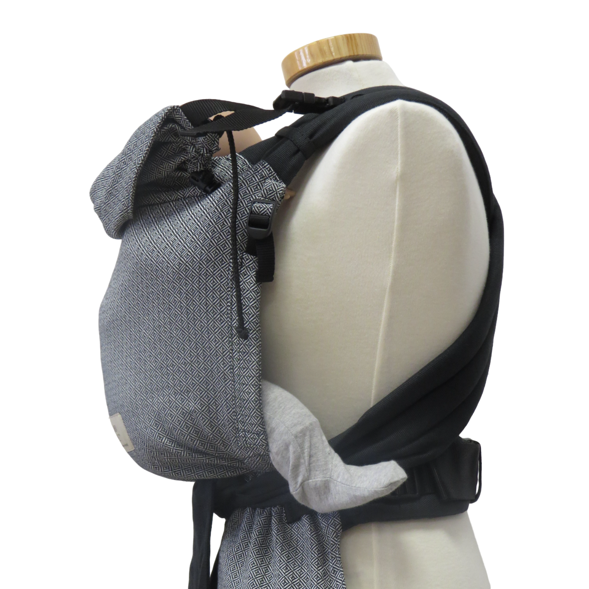 Storchenwiege Talemo Half-Buckle Baby Carrier - Leo Black White