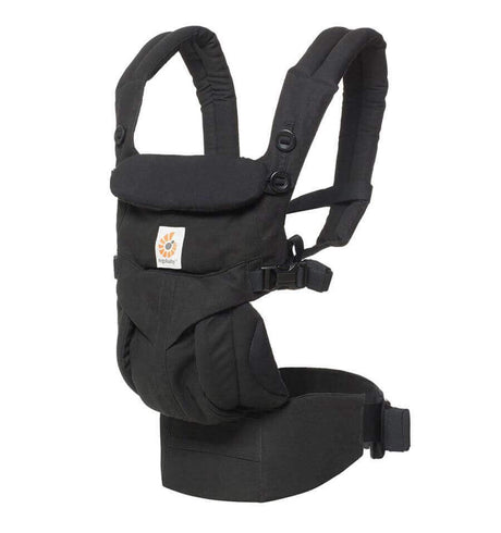 Ergobaby Omni Classic Cotton Carrier - Pure Black, ergonomic baby carrier, soft cotton comfort, supports newborn to toddler | Babymaxi