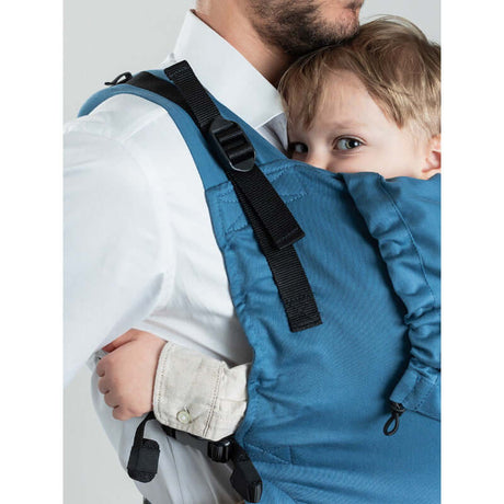 Isara Preschooler (up to 30kg) - Bluestone baby carrier with toddler snugly held | Babymaxi