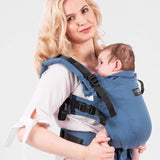 Isara The One - Bluestone ergonomic baby carrier with mother and baby, designed for comfort and support | Babymaxi