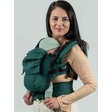 Isara The One - Evergreen Linen baby carrier with adjustable straps, perfect for carrying infants and toddlers comfortably | Babymaxi