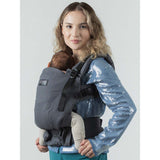 Isara The One - Graphite Linen baby carrier in use, supporting toddler comfortably for family adventures | Babymaxi