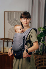 LennyLamb LennyLight - Little Herringbone Ombre Grey baby carrier with adjustable design, perfect for newborns to toddlers | Babymaxi