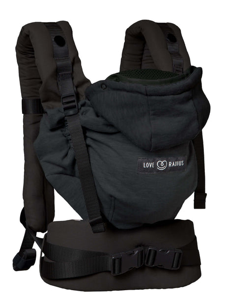 Love Radius HoodieCarrier 2 - Black Forest, adjustable carrier for newborns to toddlers, cocoon-like comfort | Babymaxi