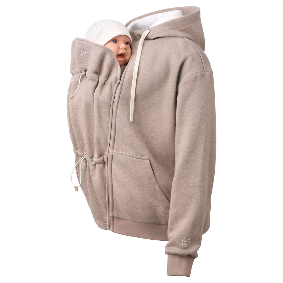 Mamalila Babywearing Hoodie London - Sand with baby pouch for comfort and style | Babymaxi