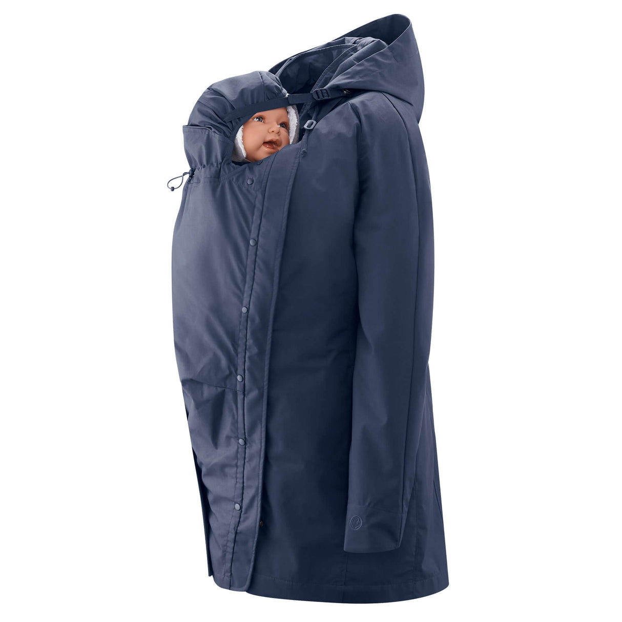Mamalila Berlin All Season Babywearing Coat – Navy with baby, stylish and practical outerwear | Babymaxi
