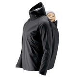 Mamalila Softshell Allrounder Babywearing Jacket for men - Black, features waterproof design for parent and child | Babymaxi