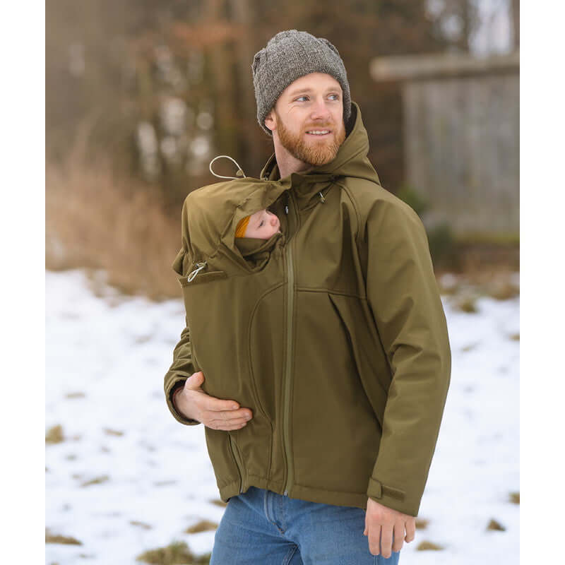 ジャケット・アウター Mama Mama Babywearing jacket for men: Mamalila Softshell Allrounder - Khaki
