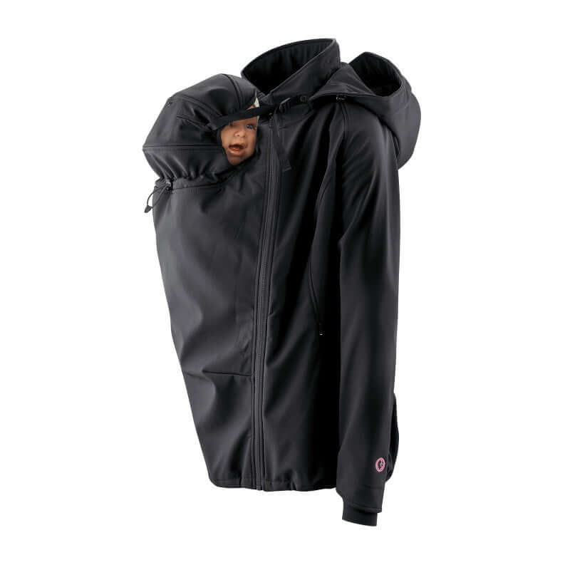 Babywearing jacket: Mamalila Softshell Allrounder - Black | Babymaxi