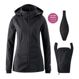 Mamalila Softshell Babywearing Jacket Allrounder - Black with removable inserts and hood | Babymaxi