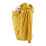 Mamalila Softshell Babywearing Jacket Allrounder - Mustard with baby compartment for versatile parenting | Babymaxi