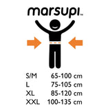 Marsupi Classic - Berry size chart showing waistband measurements for S/M, L, XL, XXL | Babymaxi