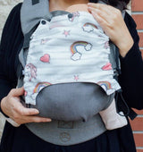 Neko Switch Baby Carrier - Bold, 2 extra hoods with rainbow and heart patterns, ergonomically designed for comfort | Babymaxi