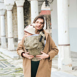 Neko Switch Baby Size - Cedar ergonomic baby carrier in use, supporting hip development, perfect fit for newborns to toddlers | Babymaxi