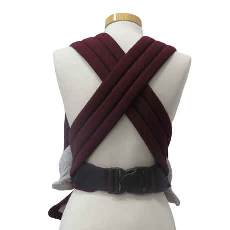 Storchenwiege Talemo Half-Buckle Baby Carrier - Bordeaux back view with adjustable straps | Babymaxi