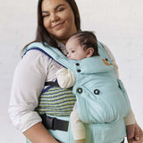 Tula Linen Explore - Robin baby carrier in use, ergonomic design, adjustable features for newborns to toddlers | Babymaxi
