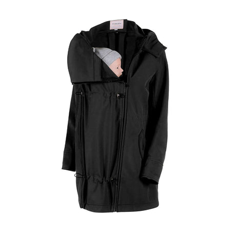Wombat & Co. London - Shell Baby Carrier Coat - Black with baby wearing feature | Babymaxi