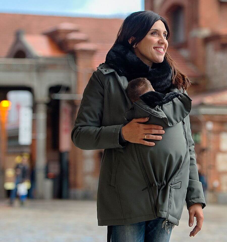 Babywearing jacket: Wombat & Co. London - Wallaby - Grey & Black