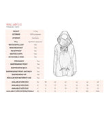 Wombat & Co. London - Wallaby Babywearing Jacket – Black & Charcoal size and features info chart | Babymaxi