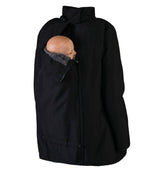 Wombat & Co. London - Wallaby Babywearing Jacket – Black & Charcoal with baby carrier | Babymaxi