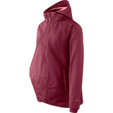 Mamalila Softshell Babywearing Jacket Allrounder Fit Burgundy, maternity jacket with pregnancy insert, side view