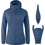 Mamalila Softshell Babywearing Jacket Allrounder Fit Navy, front view with pregnancy insert and baby insert
