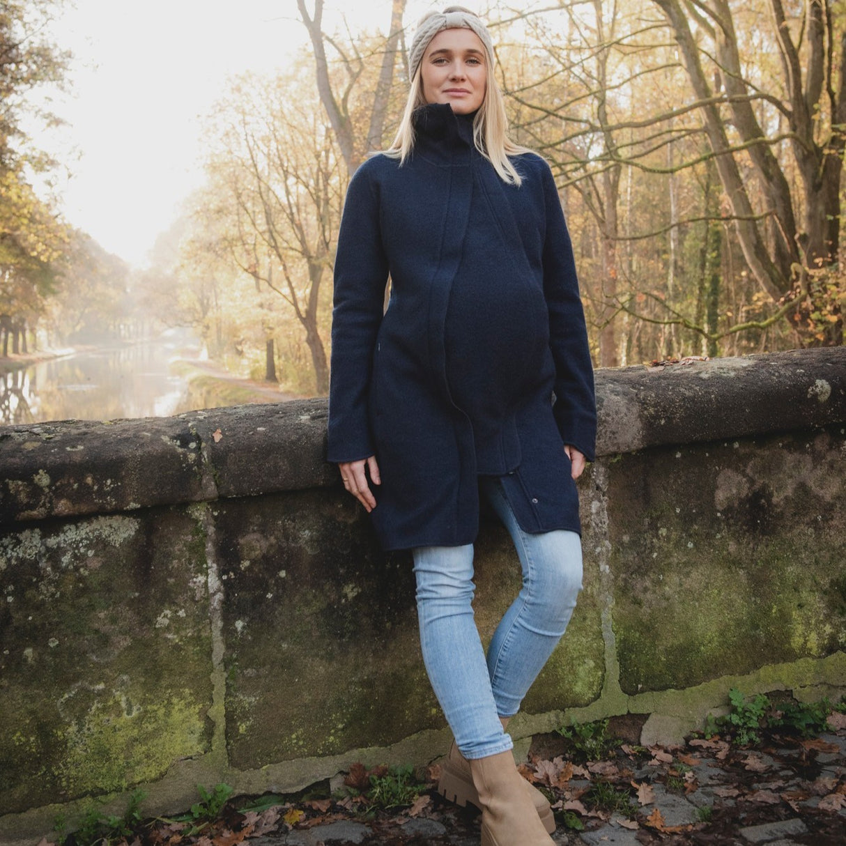 Mamalila Eco Wool Babywearing Coat Oslo - Navy