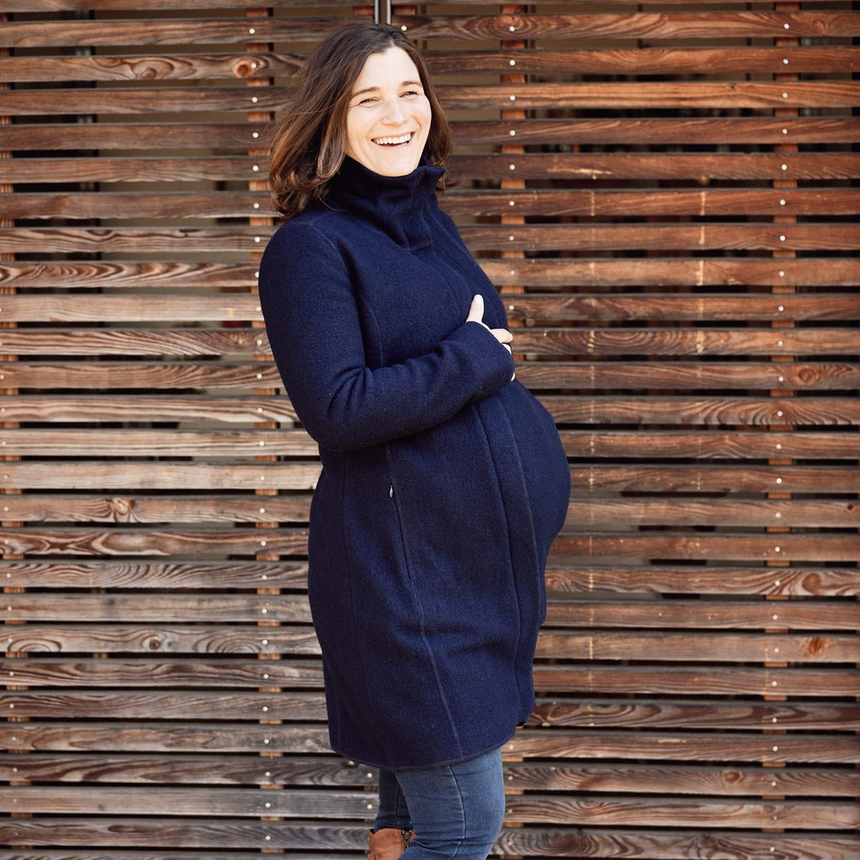 Mamalila Eco Wool Babywearing Coat Oslo - Navy