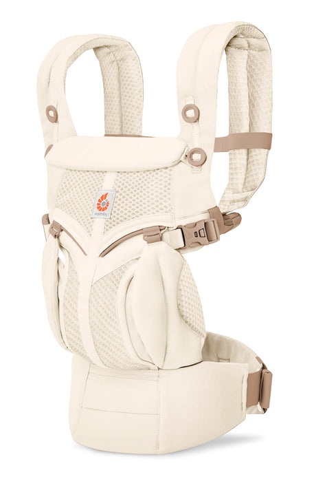 Baby carrier in beige color on a white background